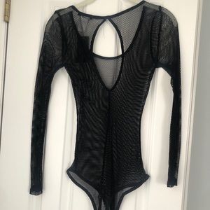 Fishnet black body suit